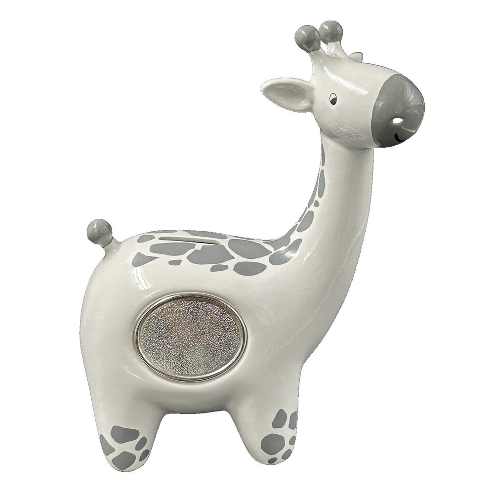 Things Remembered White and Gray Giraffe Ceramic Bank 11.5 in Tall